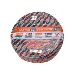CABLE THW-90 PLUS 450/750V 12 AWG INDECO - Negro - 100 Metros