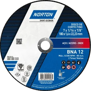 Disco de Corte Fino para acero BNA12 7 Norton