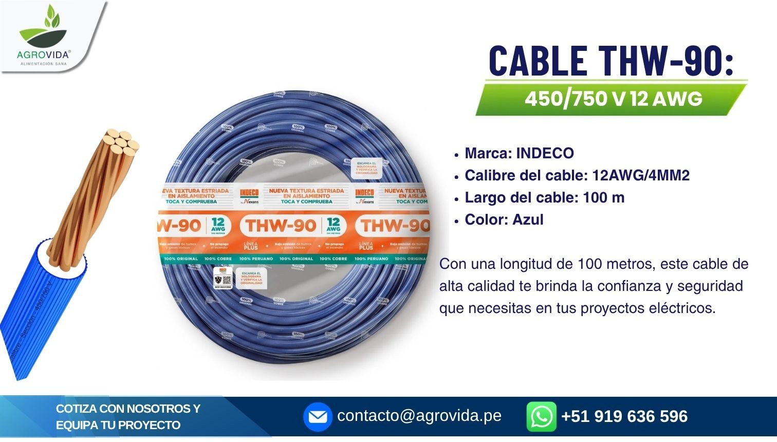 Cable THW-90 12 AWG