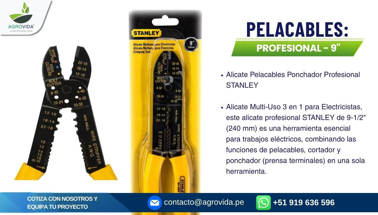 Pelacables profesional Stanley 9"